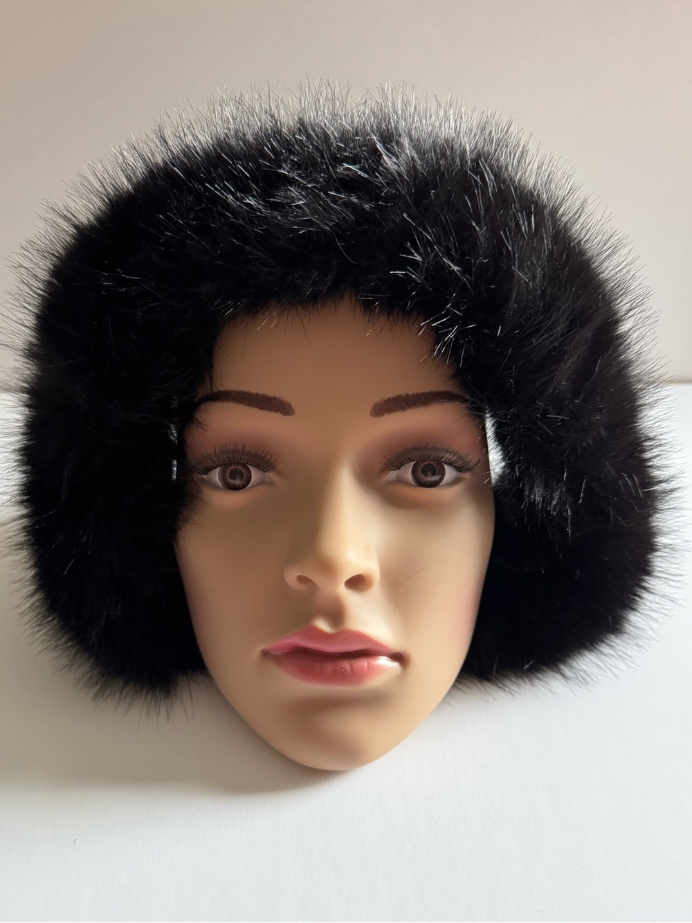Victoria's Secret Black Faux Fur Headband. With a smooth satin lining.